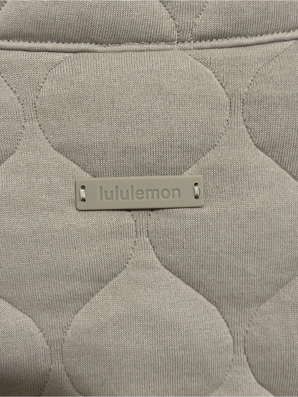 Lululemon Quilted Half Zip Pullover M/L Taupe Oversized Cropped Sweatshirt